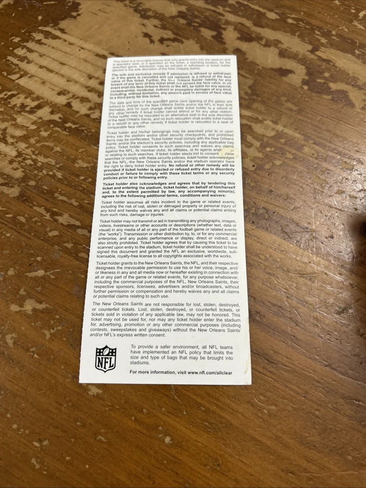 Boletos del partido en casa de la NFL 2018 New Orleans Saints - Superdome con Brees Foto 2 de 2