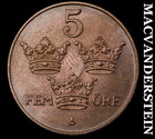 Sweden: 1950 Five Ore - Choice Gem Brilliant Uncirculated  No Reserve  #M454 — photo 2