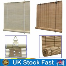 vidaXL Bamboo Natural Modern Window Roller Blinds Hanging Sunshade Natural Brown