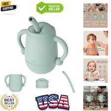 100 Silicone Baby Training Cup, Shatterproof Toddler Sippy Cups with Straw, ...