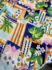 Illa Illa Bright Cute Multicolored Tropical Patchwork Sundress Maxi Pockets L