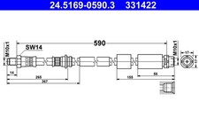 ATE 2x Bremsschlauch 24.5169-0590.3/2x für BMW 3er F30 F80 Touring F31 1er F20
