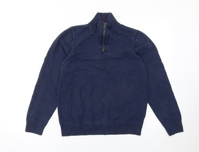 Tight-Strick Damen UK S Regular Fat Face Blau Half Zip