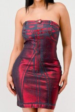 Hellcat Clubwear Bodycon Denim Mini Dress