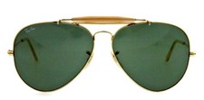 Vintage RAY-BAN B L Outdoorsman 62mm Gold Green Aviator Sunglasses USA