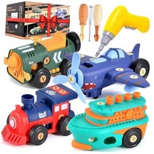 Take-Apart Electric Building Toys Car, Toddler  Kids Tool Set with Motor 