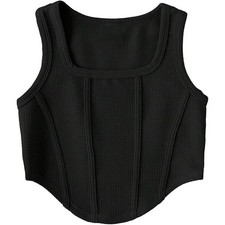 Shein Black Soft Corset Tank Top Size S