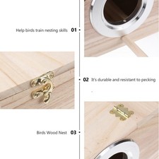 Bird Nest Breeding Box House Bed Cage Hut Cave Canary Finch Budgie w/ Stick 