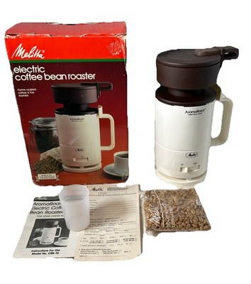 Vintage Melitta CBR 10 Aroma Roast Electric Coffee Bean Roaster Open Box 1984