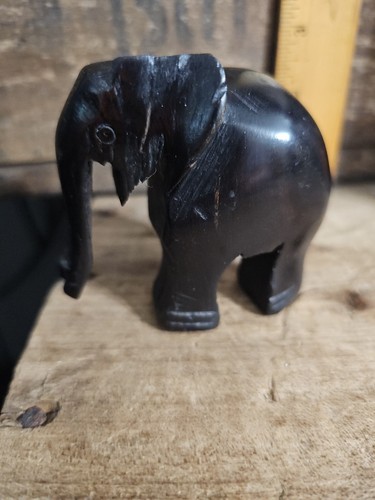 Miniature Wooden Elephant Statue Handmade Vintage - Picture 6 of 8