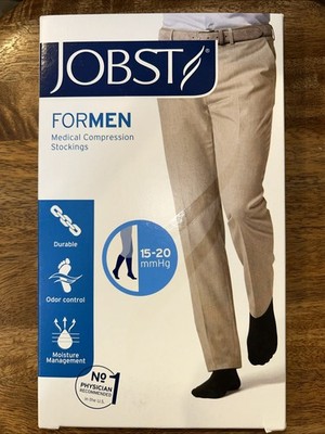 Jobst For Men 15-20 mmHg Knee Highs CT Compression Socks Small Black