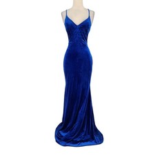 Windsor Royal Blue Velvet Mermaid Gown – Size XS - Formal Gala Corset Back