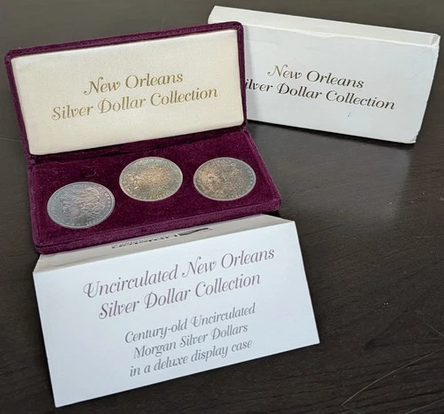 US Coins 1883 1884 1885 BU Morgan Silver Dollar Set New Orleans Mint NO RESERVE!