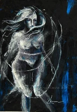 ORIGINAL ACRYLIC PAINTING fine ART EXPRESSIVE  dancing WOMAN ARTISTIC FIGURATIVE