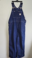 Carhartt Med. Wash-Denim Bib Overalls Utility Workwear Mens Size 42x30 READ