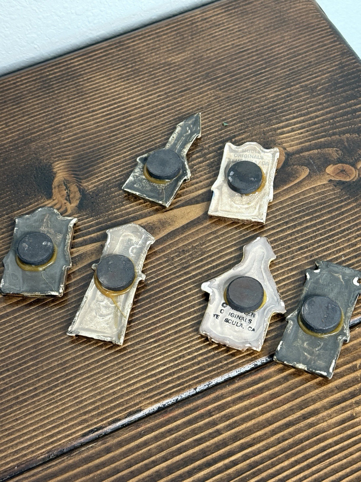 Lot of 6 vintage ceramic refrigerator Magnet Houses Mulden Originals