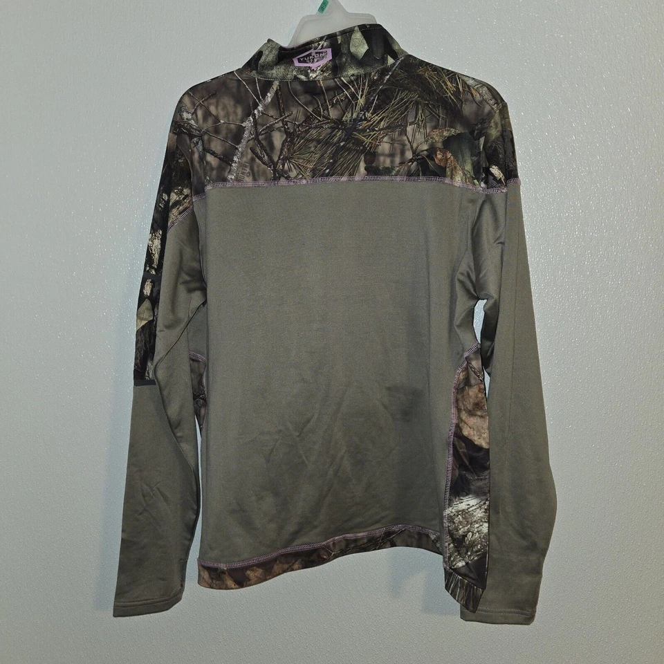 XL Women's Mossy Oak YUKON Gear 1/4 Zip Baselayer Camo / Pink Hunting Jacket NWT - Image 2 of 4
