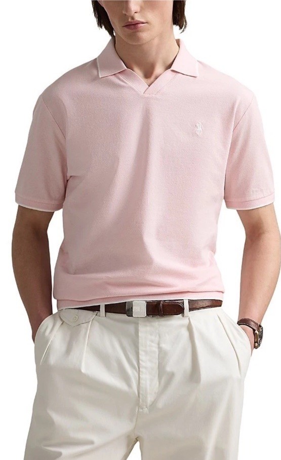 Polo Ralph Lauren Mens Jacquard Mesh Polo Shirt in  Pink Size XXL image 2