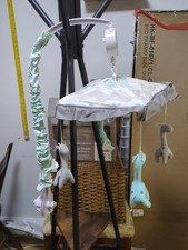 Uptown Grey And Blue. Giraffe Musical Mobile by The Peanut Shell