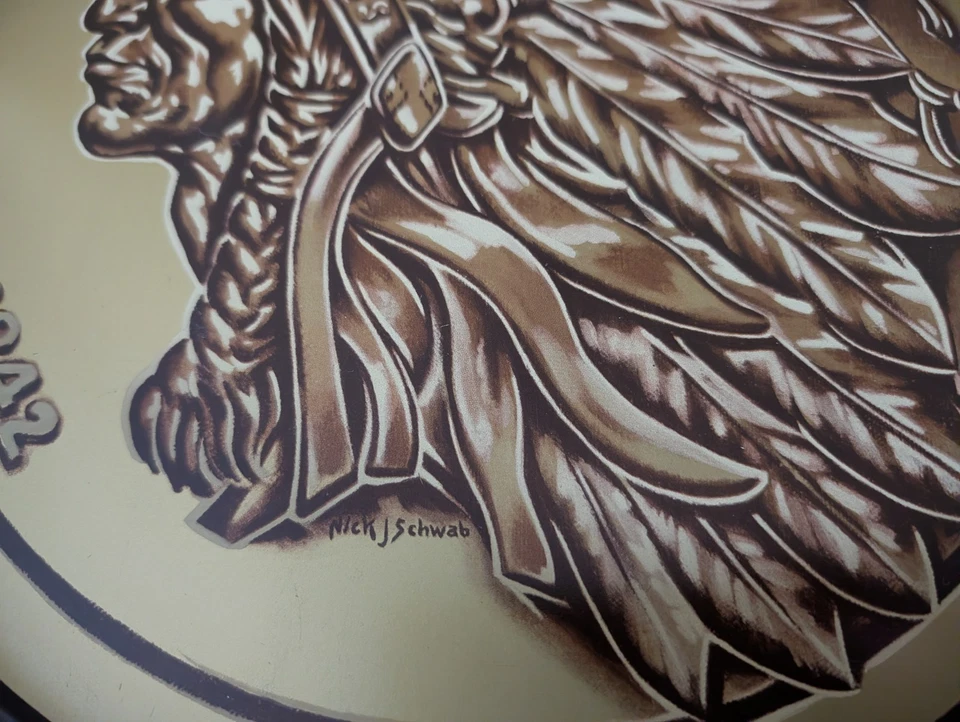 Bandeja metálica vintage Iroquois Beverage Corp Buffalo NY Indian Head Beer & Ale Foto 4 de 4