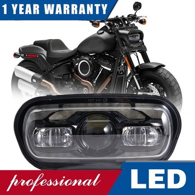 For Harley Dyna Fat Bob FXDF FXFB 2008-2019 LED DOT Headlight DRL Hi-Lo Beam