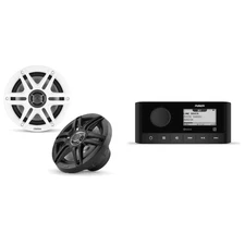 Fusion MS-RA60 Source Unit w/ Clarion CMS-651-SWB 6.5-inch Coaxial Marine ( I...