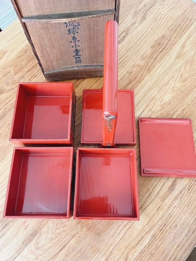 Jubako Bento Box Japanese Era: Ryukyu lacquer heavy box