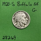 1920-S Buffalo 🦬 Indian Head Nickel 5c Good