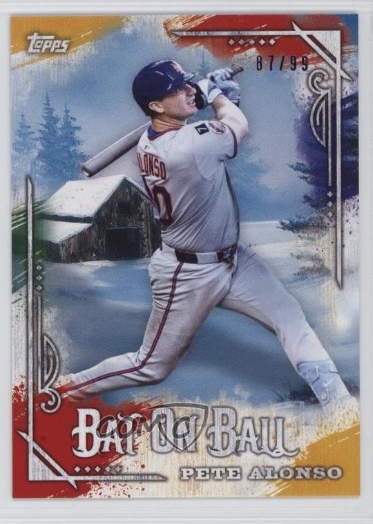 2025 Topps X Bob Ross The Joy of Baseball Paint Splatter 87/99 Pete Alonso 12u8