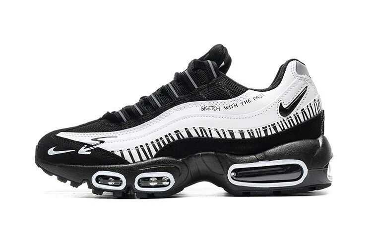 New Nike Air Max 95 OG Neon Retro Sport Comfort Men's Shoes Black/White - Image 2 of 4