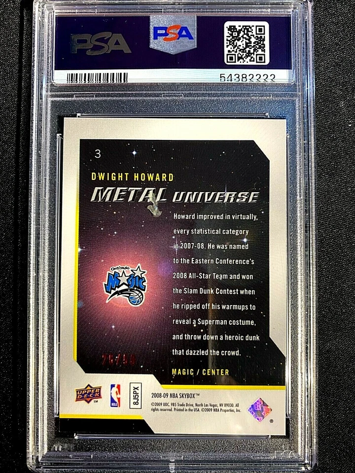 PSA 5 EX 2008 Skybox Metal PMG ROJO Gemas de metales preciosos Dwight Howard/50 G1049 Foto 3 de 4