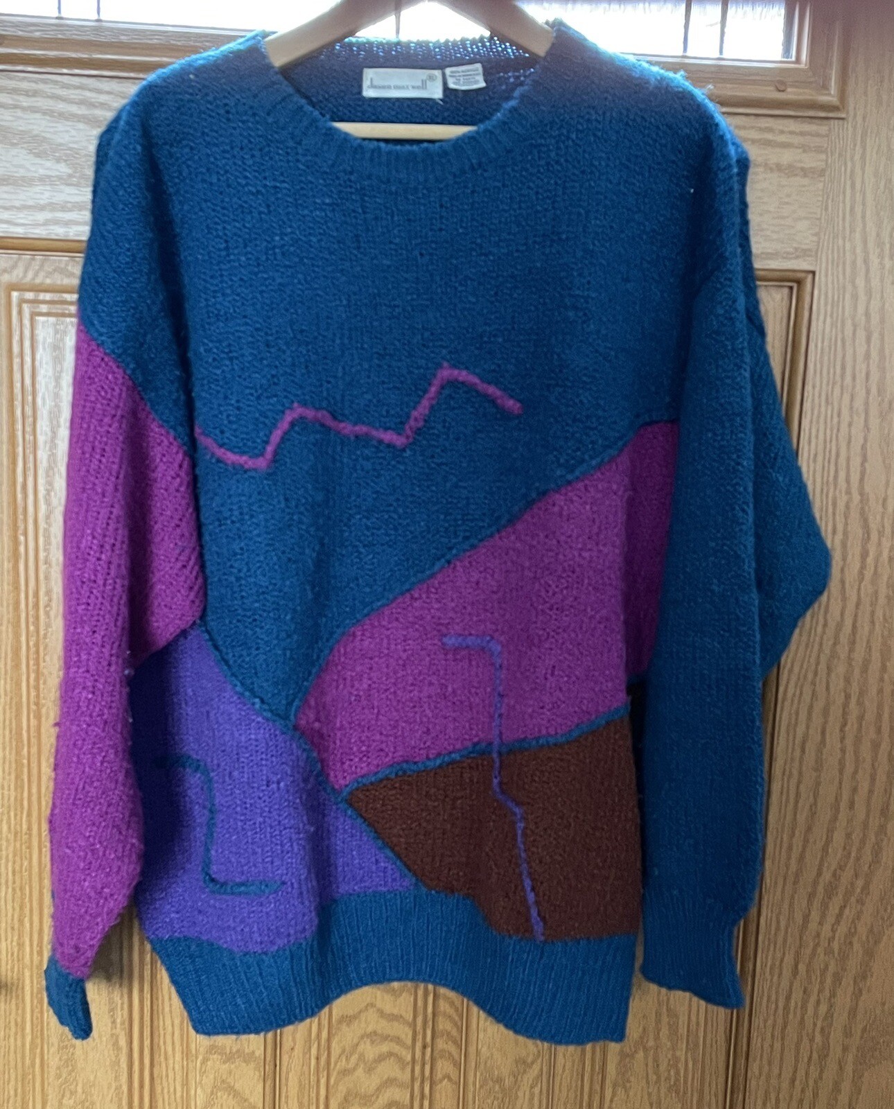 vintage-jason-maxwell-geometric-grandma-sweater-purple-blue-green-brown