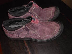 clarks boots womens purple
