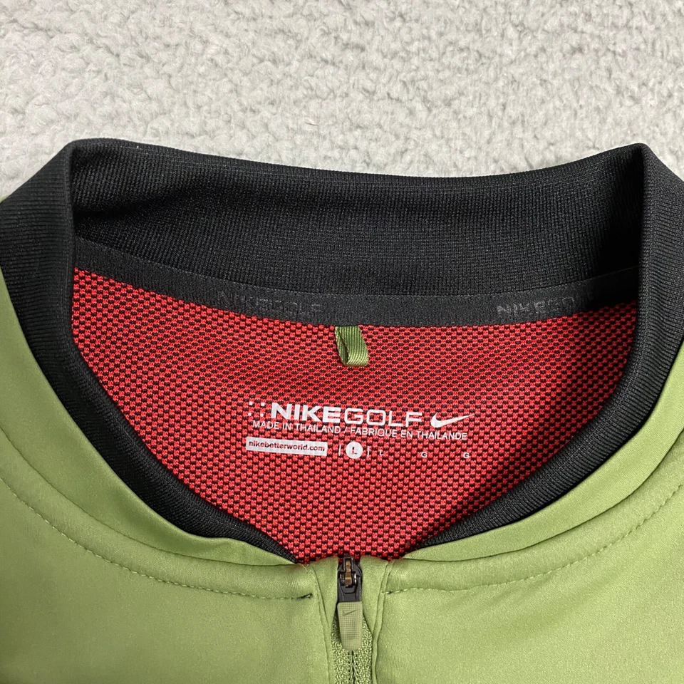 Chaqueta Nike Aerolayer Para Hombres Grande Verde Zonificado Cuello Hoja Golf Rendimiento Usada en Excelente Condición Foto 3 de 4