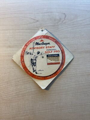 1965 Personal Golf Pro Spinner Aid. Macgregor Advisory. vintage golf memorabilia