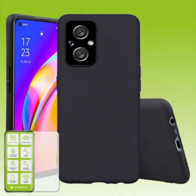Für Oppo Reno 8 Lite Silikon TPU Hülle + H9 Glas Handy Tasche Etui Cover Schutz