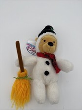 Disney Mini Bean Bag Snowman Pooh Exclusive Plush Beanie Snow Costume TAGS 8" DB