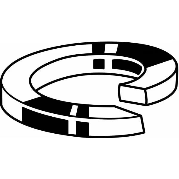 Split Lock Washer, for Screw Size M24 Steel, Zinc Plated Finish, 10 PK-image