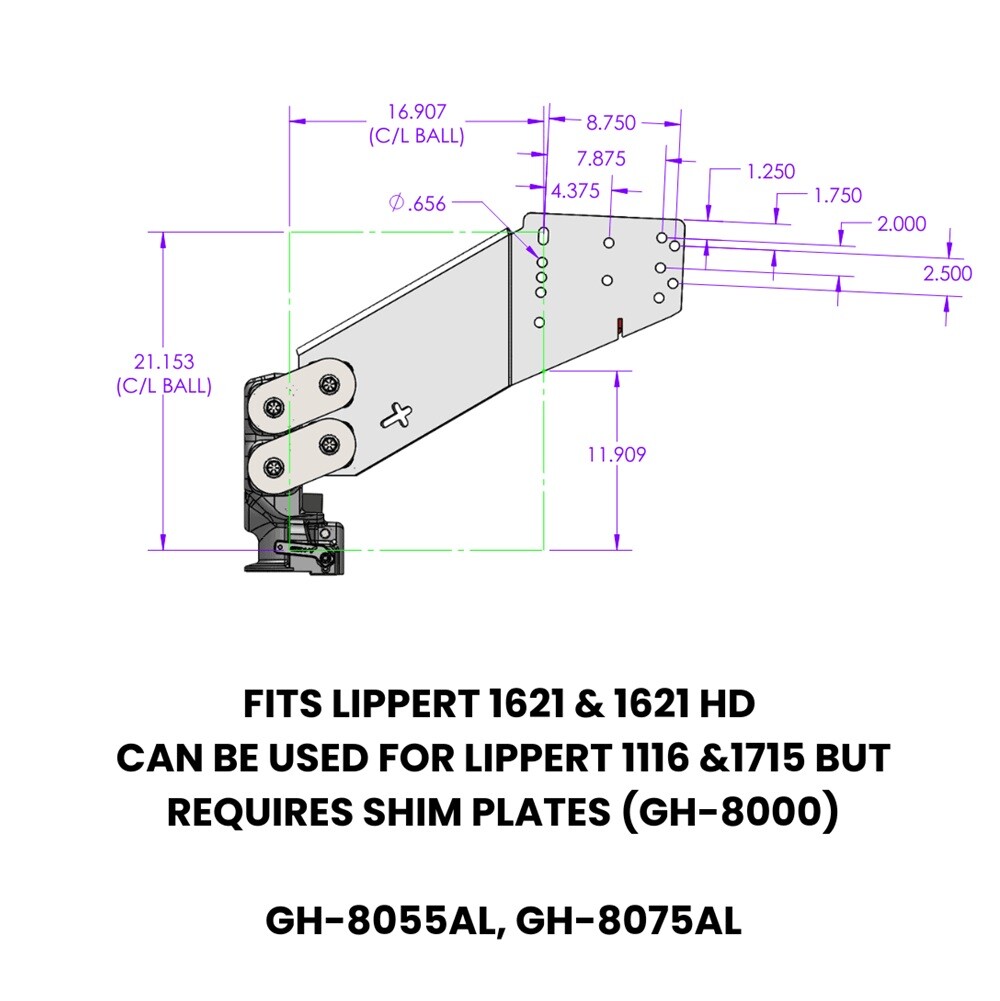 Gen-Y 30K 5th Wheel to Gooseneck Hitch Pin Box For Lippert 1621