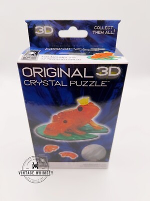 BePuzzled 3D Crystal Puzzle - Frogs - Orange - 43 Pcs - Free Shipping NIP