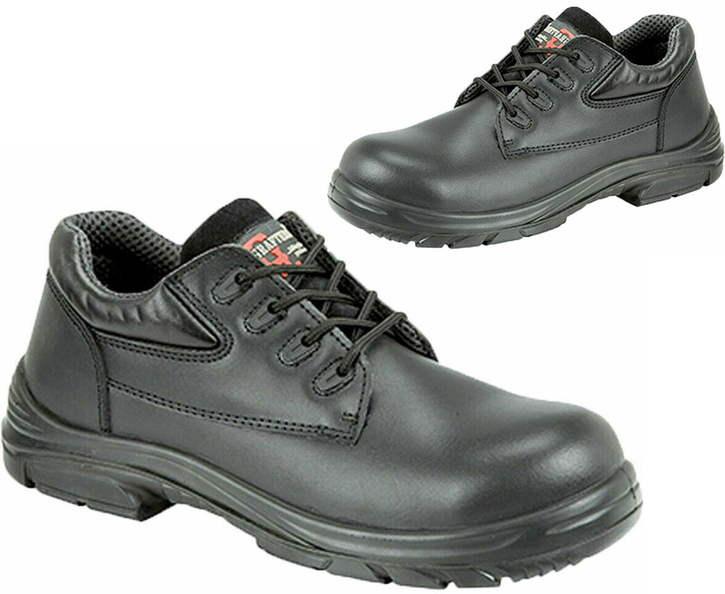 Mens Grafters EEEE Super Wide Fit Leather Safety Shoes Steel Cap Work