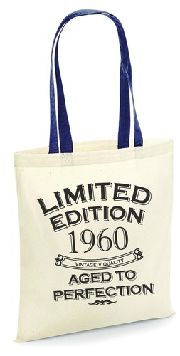 Limited Edition 1960 Tote Bag 65th Birthday Tote Bag Born in 1960 Gift 65 Years - Picture 2 of 10