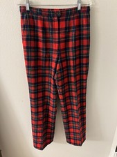 Vintage Pendleton Wool Red Plaid Pants Unisex 30x28