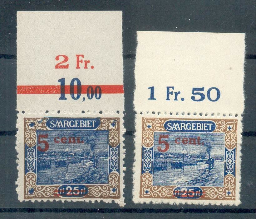 Saar 71 OR+ORF Upper Margin ** MNH Mint Never Hinged (Z3987)