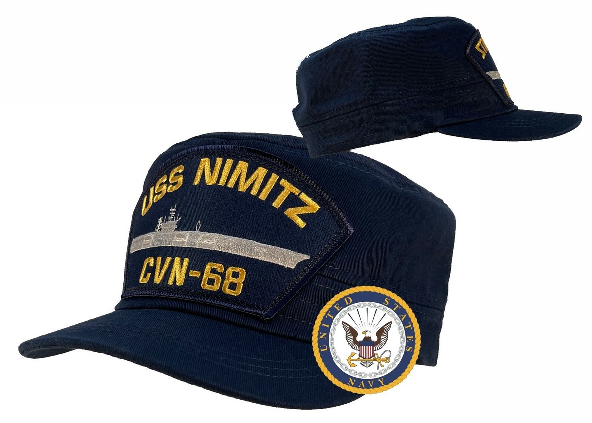 USS Nimitz Hat CVN-68 Hat CADET - FATIGUE Cap Blue w/Free Navy
