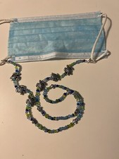Sea Turtles Turqu Glass Bead face mask Holder Mask chain lanyard Teacher