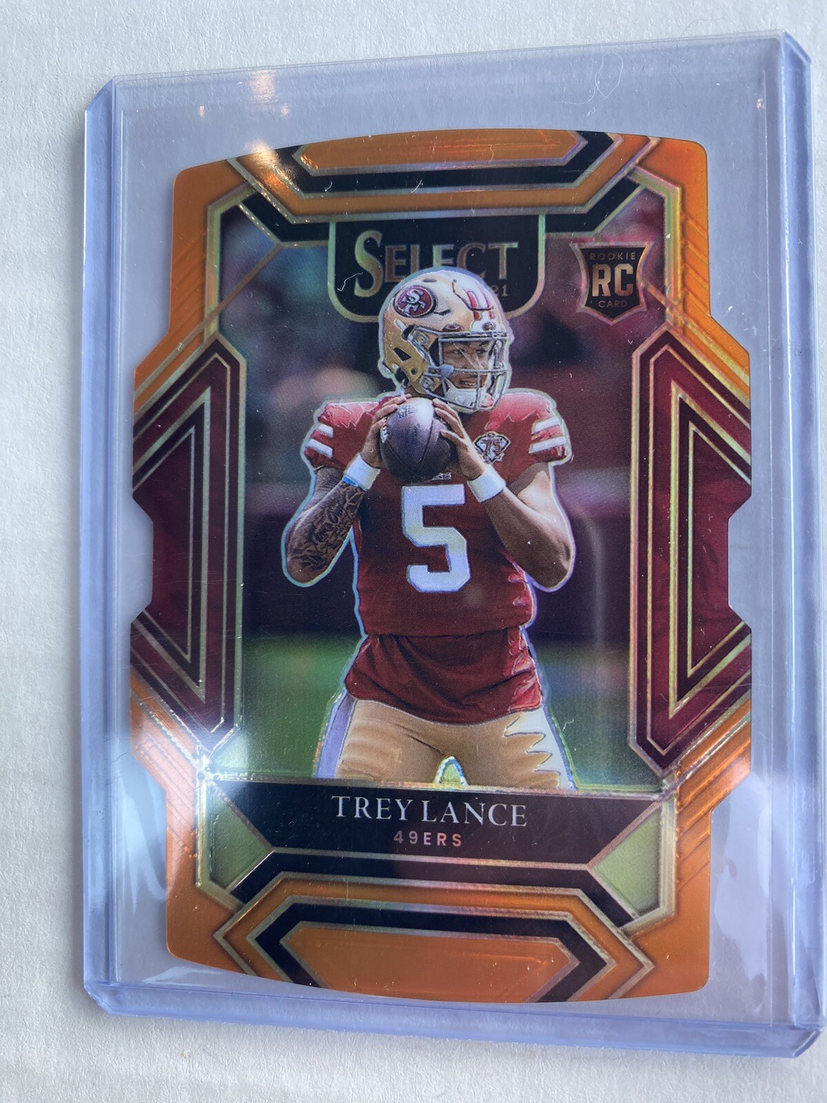 2021 Select Football Trey Lance Club Level Orange Die Cut 127/249