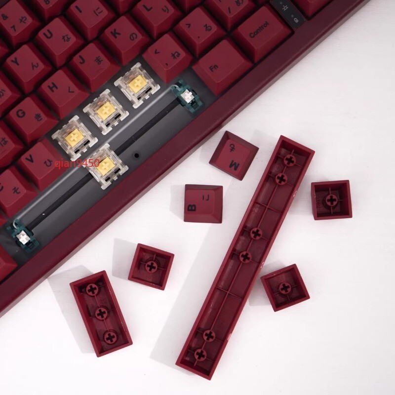 Red 140-Key PBT Thermal Sublimation Cherry Profile Mechanical Keyboard Keycaps