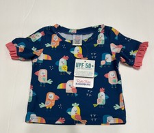 RuffleButts Rash Guard Bikini TOP ONLY You  re the Tweetest Mid-Sleeve 12-18m