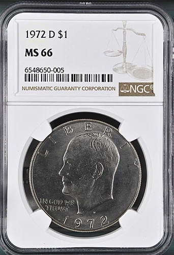 1972-D $1 Eisenhower Dollar NGC MS66   6548650-005